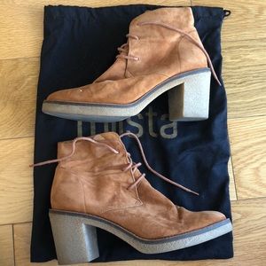 Miista London vegan suede heeled lace up boots